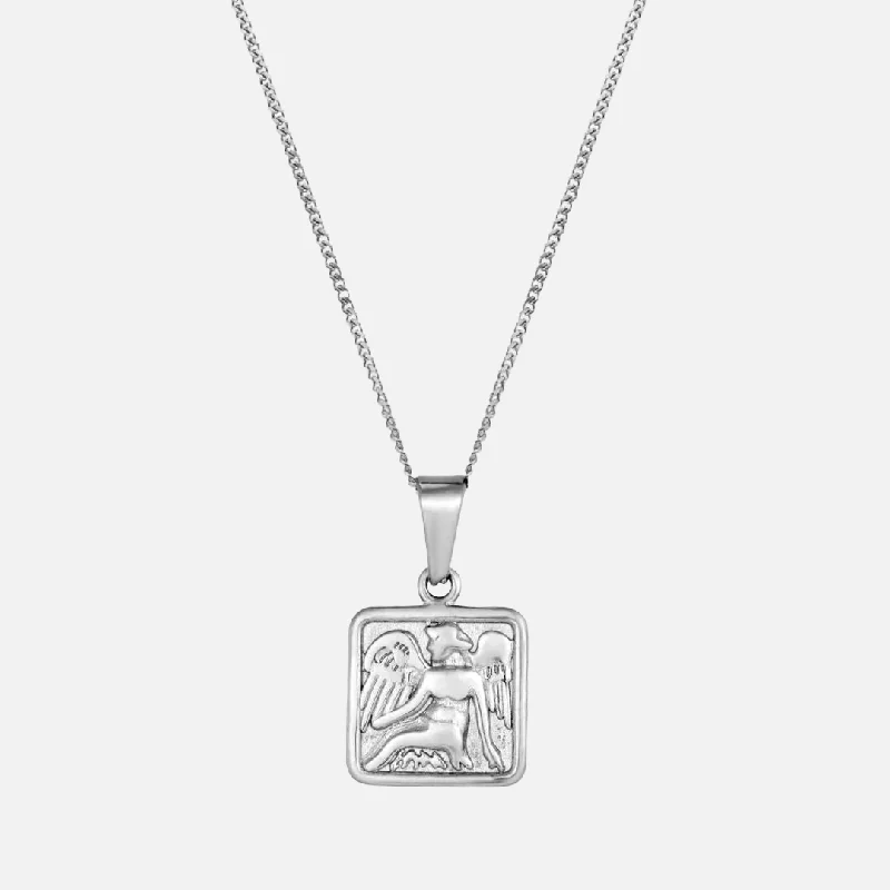 Beak tip necklace-"ANGEL" PENDANT - WHITE GOLD