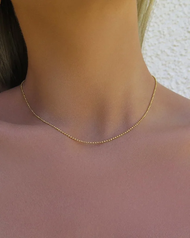 Layered cut necklace-Bead Chain Necklace  - 14k Yellow Gold Fill