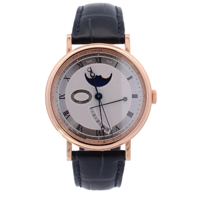 Stencil dye necklace-Breguet Classique Moonphase 7787 Yellow Gold 39mm Silver Roman Dial Watch Reference# 7787