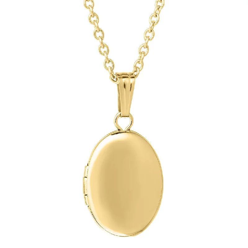 Minoan gold necklace-Child 14K Gold Filled Oval Locket Necklace