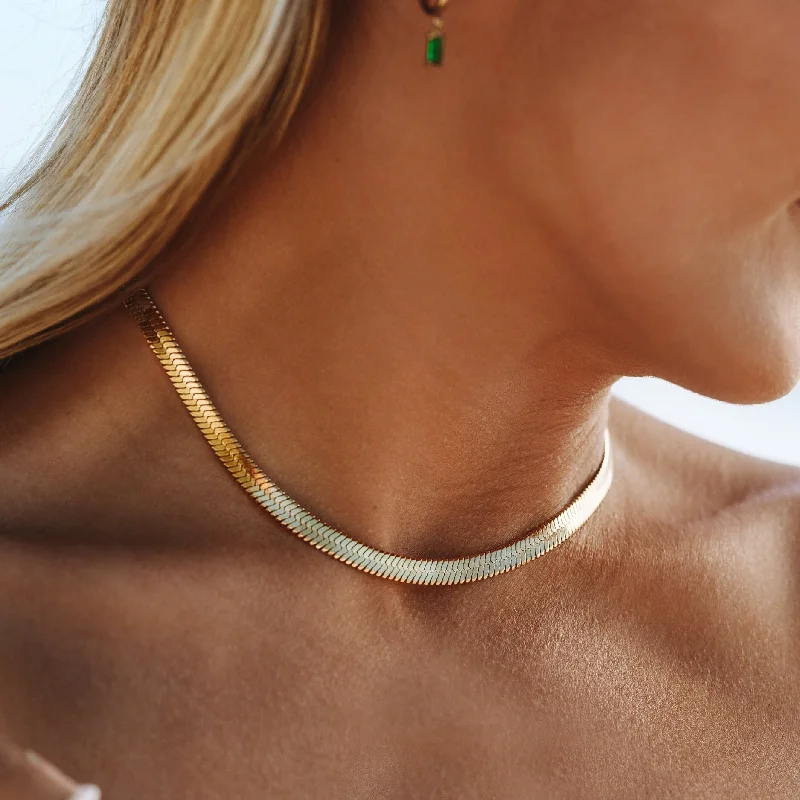 Phantom set necklace-Chunky Herringbone Choker