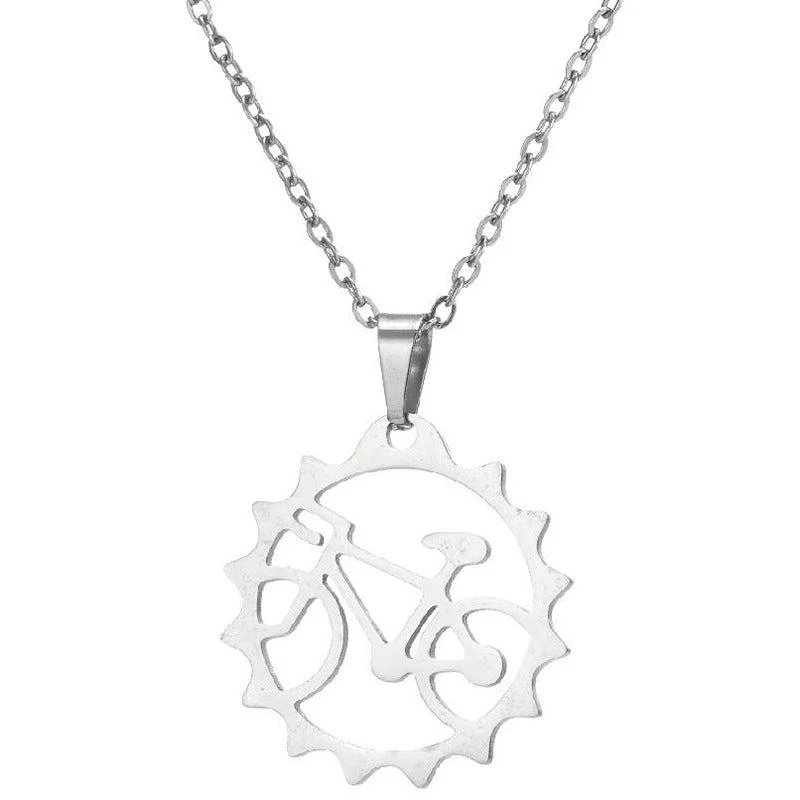 Chalk speck necklace-Cycolinks Bicycle Sprocket Necklace