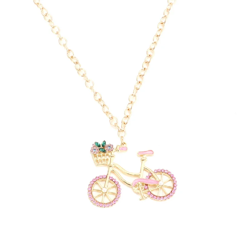 Rock vein necklace-Cycolinks Zircon Bicycle Necklace