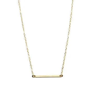 Crowned gem necklace-Dainty Bar Necklace