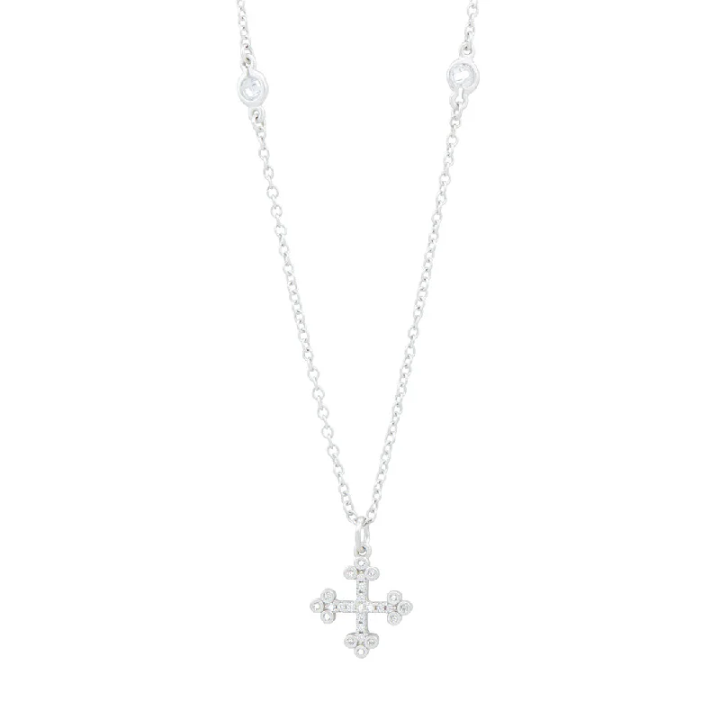 Textured rib necklace-Freida Rothman Cross Pendant Necklace