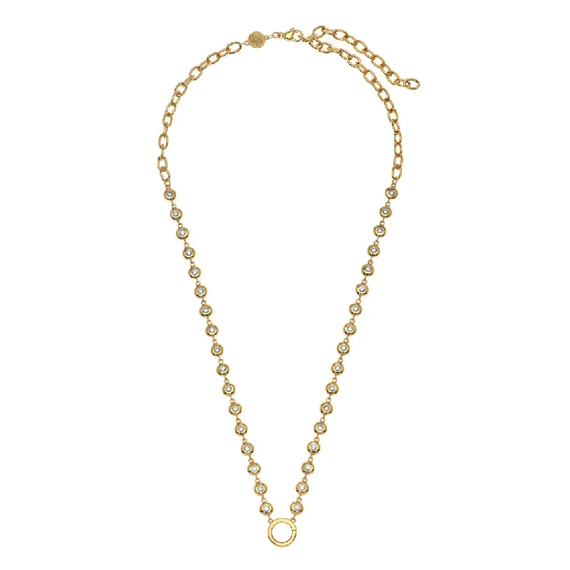 Pinned design necklace-Goldbug Bezel Charm Necklace