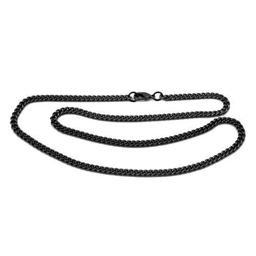 Rattan chain necklace-Gunmetal 3mm Curb Chain