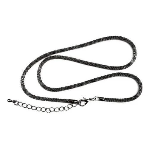 Overlapping scale necklace-Gunmetal 3mm Mesh Chain Necklace