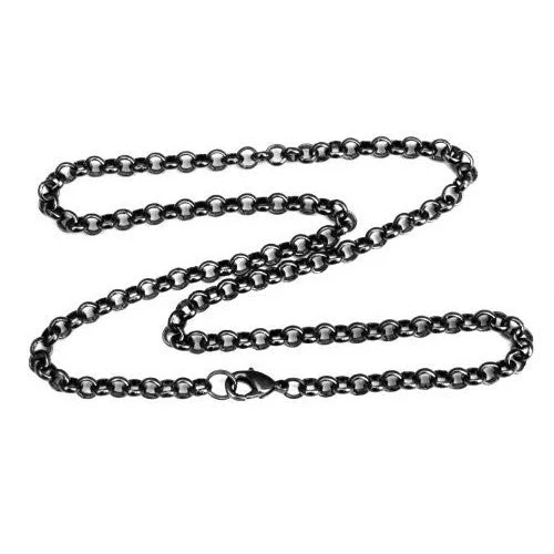 Scorched wood necklace-Gunmetal 4.5mm Rolo Chain Necklace