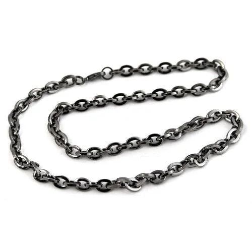 Cast metal necklace-Gunmetal 4.6mm Cable Chain