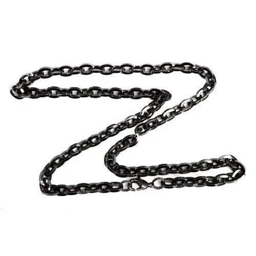 Welded edge necklace-Gunmetal 5.8mm Cable Chain Mens Necklace