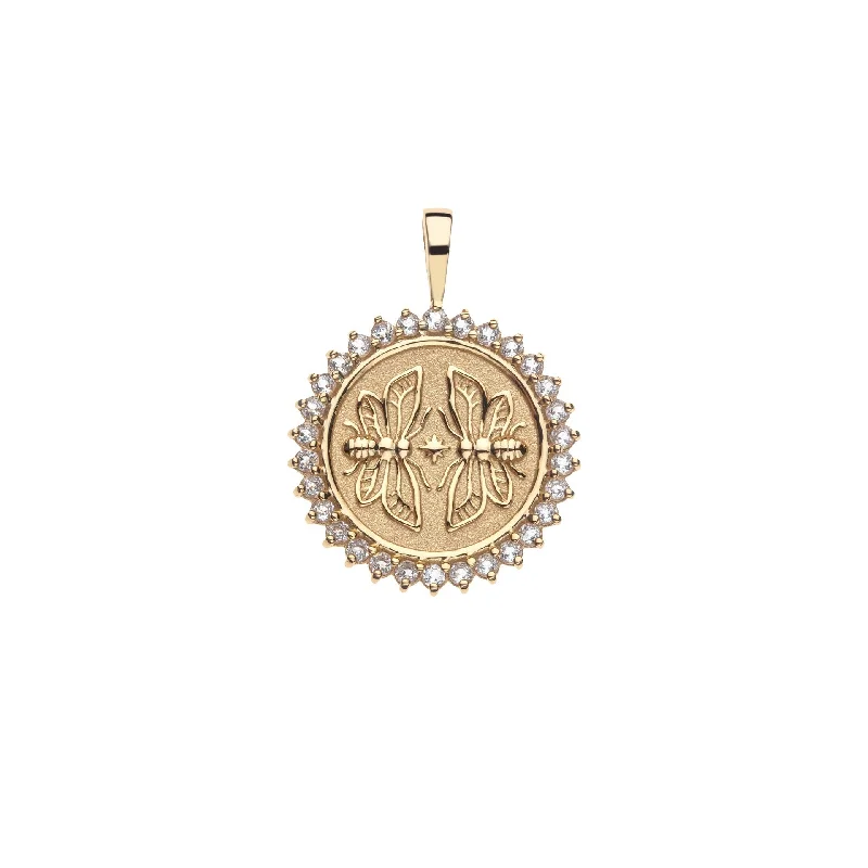 Stellar glow necklace-Jane Win SISTERS Forever Petite Embellished Coin Pendant Necklace