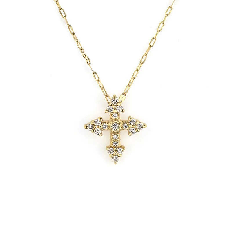 Millet stalk necklace-Jude Frances Provence Champagne Tiny Cross Pendant Necklace