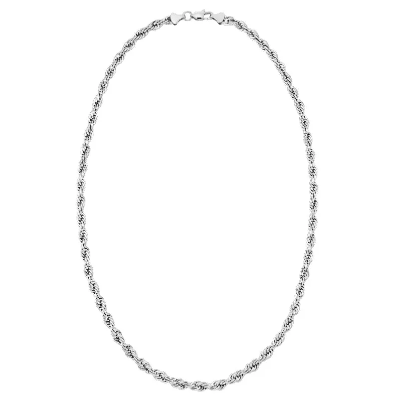 Overlapping scale necklace-King by Simone I Smith Stainless Steel 24-inch 6MM Rope Chain