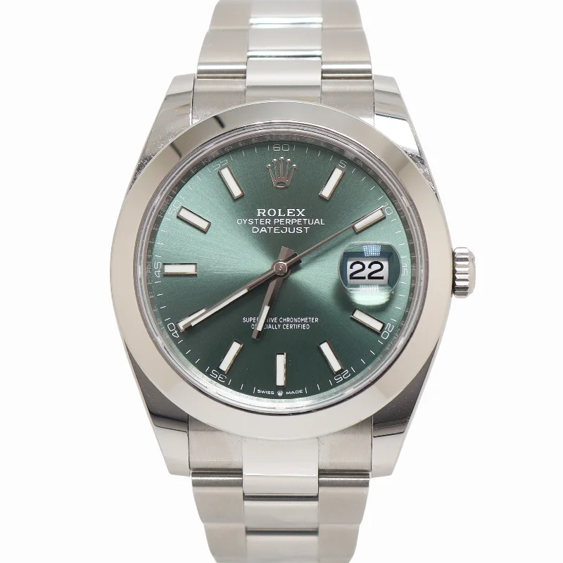 Rattan chain necklace-Rolex Datejust Stainless Steel 41mm Mint Stick Dial Watch Reference#: 126300