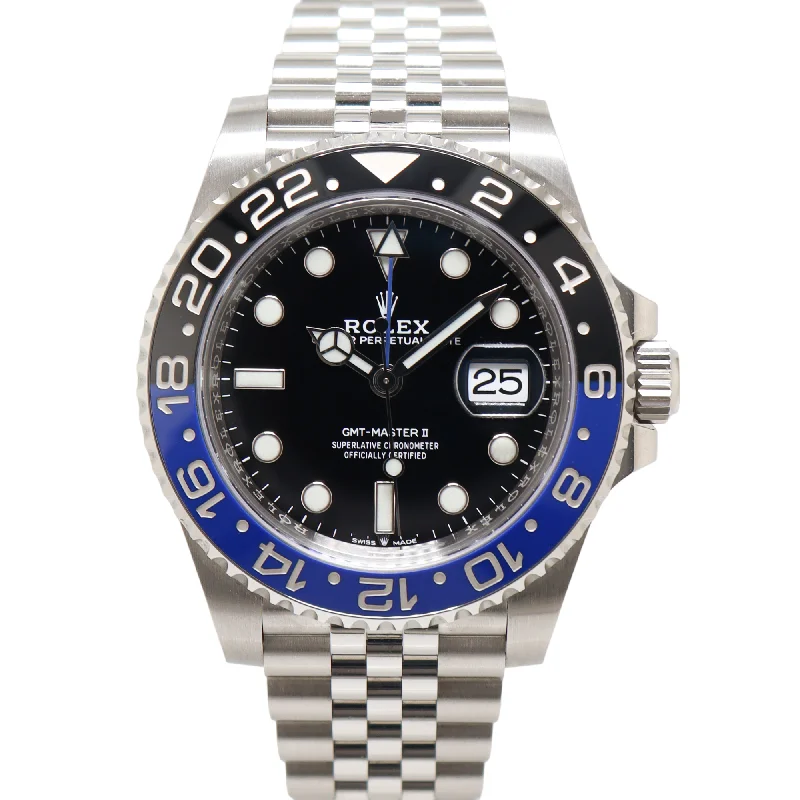 Ocean ripple necklace-Rolex GMT Master II "Batgirl" 40mm Stainless Steel Black Dot Dial Watch Reference# 126710BLNR