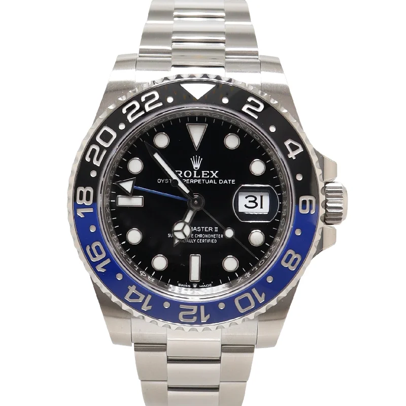 Aspen bark necklace-Rolex GMT Master II "Batman" Stainless Steel 40mm Black Dot Dial Watch Reference#: 126710BLNR