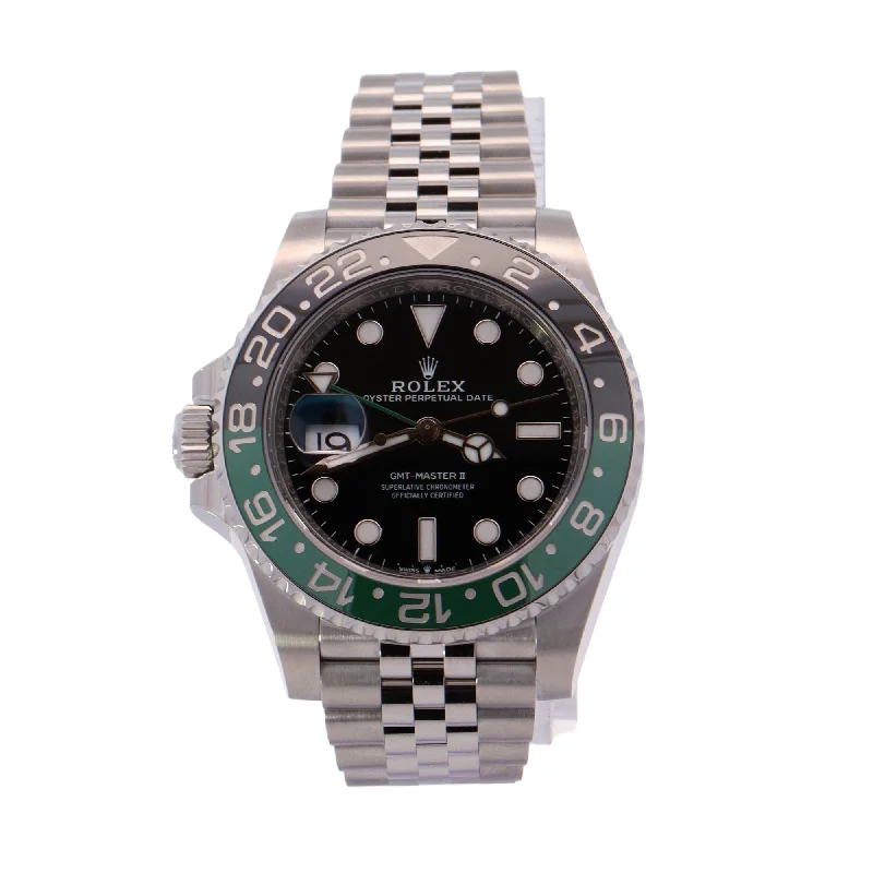 Crystal bead necklace-Rolex GMT Master II "Sprite" Stainless Steel 40mm Black Dot Dial Watch Reference#: 126720VTNR