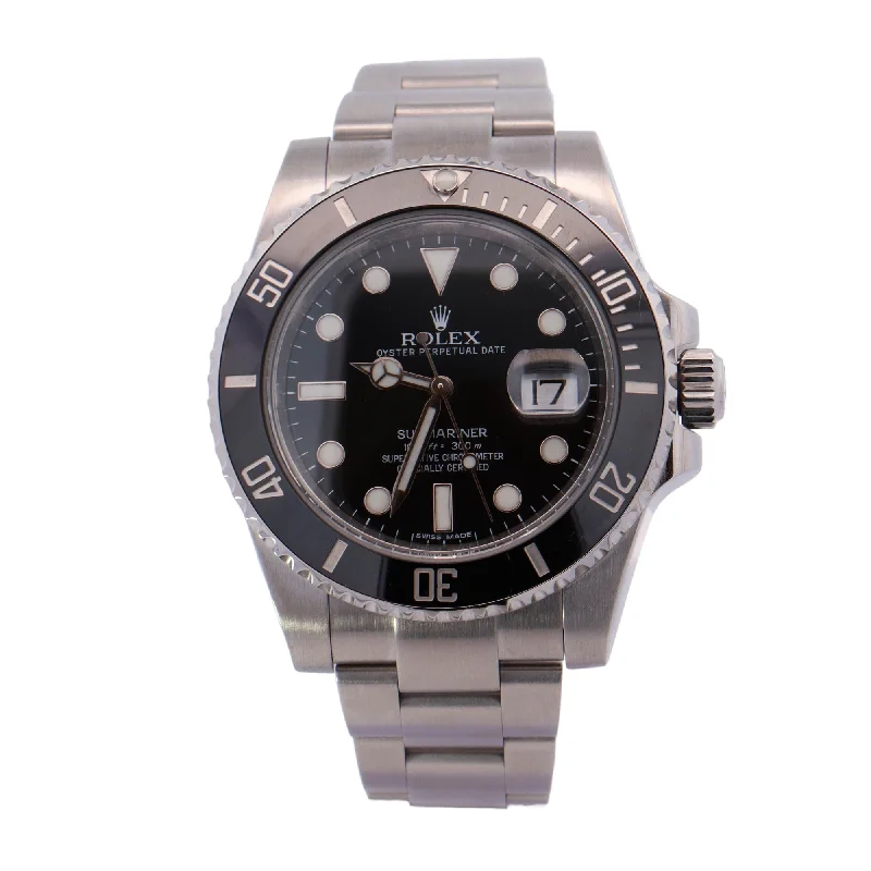 Hexagonal zircon necklace-Rolex Submariner Stainless Steel 40mm Black Dot Dial Watch Reference#: 116610LN