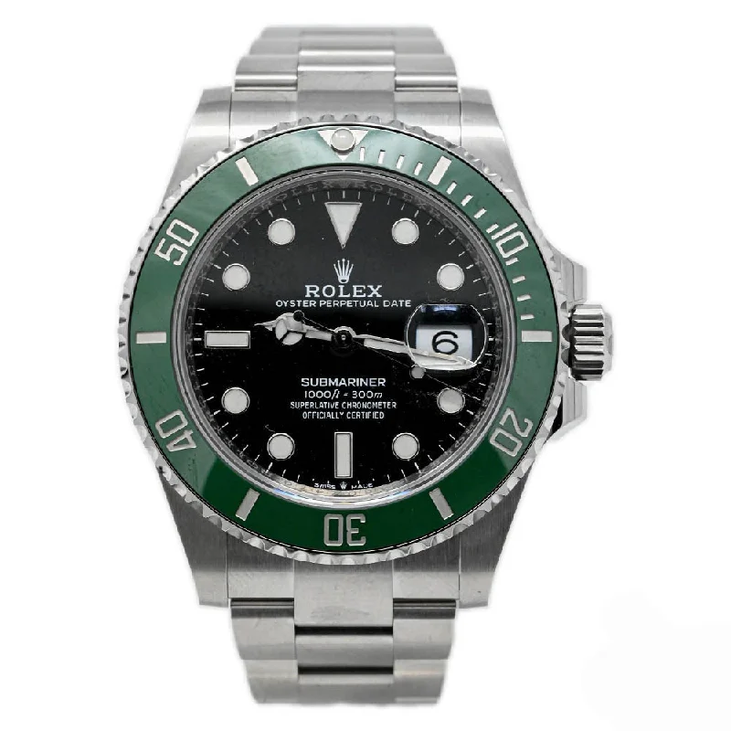 Chipped bark necklace-Rolex Submariner "Starbucks" Stainless Steel 41mm Black Dot Dial Watch Reference#: 126610LV