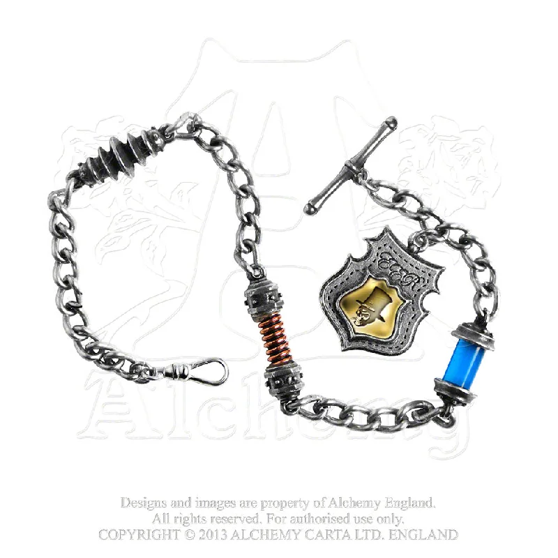 Vaulted pendant necklace-Rosenstein's Scrap Yard Watch Chain by Alchemy Gothic