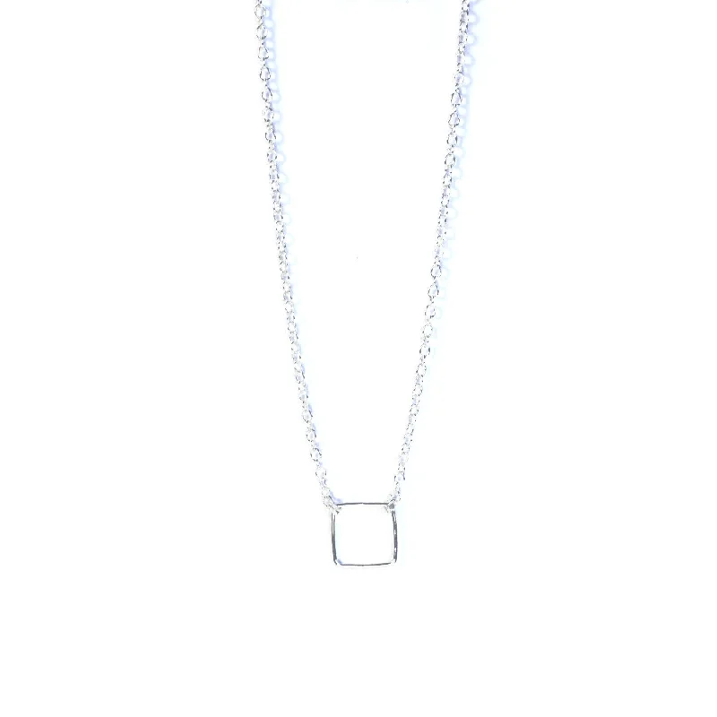 Arched chain necklace-Square Necklace