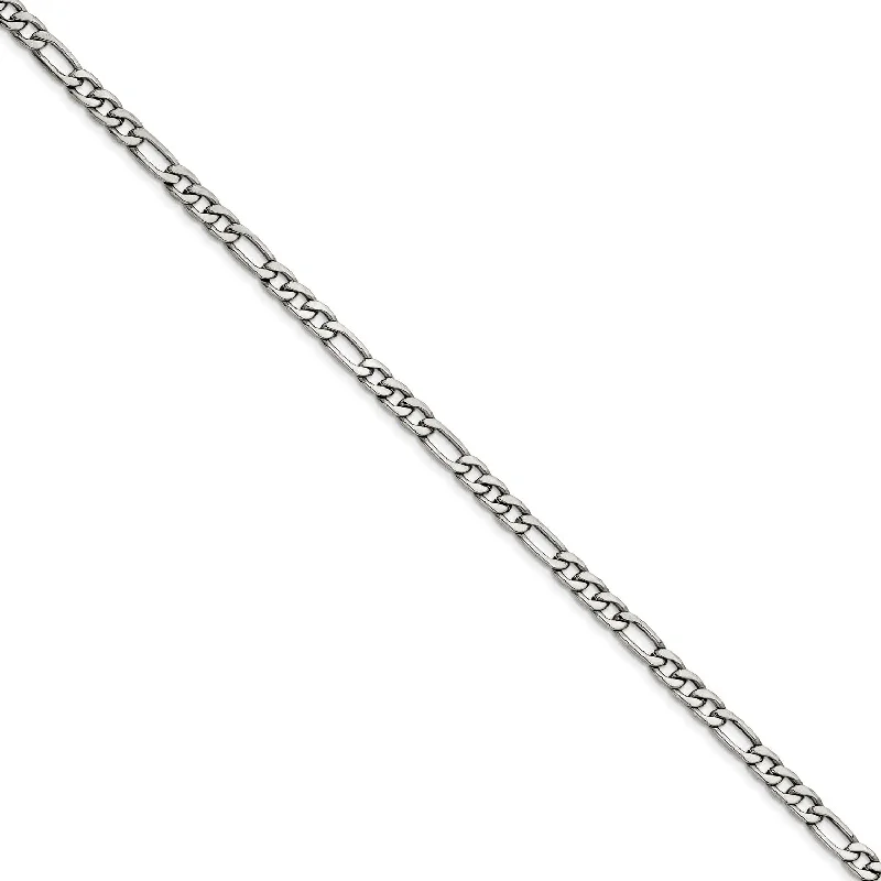 Grainy texture necklace-Stainless Steel 6.30mm 22in Figaro Chain