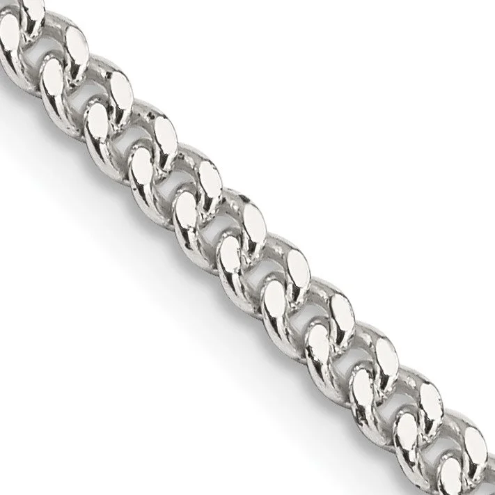 Flex joint necklace-Sterling Silver 16-inch 3MM Lobster Clasp Curb Chain