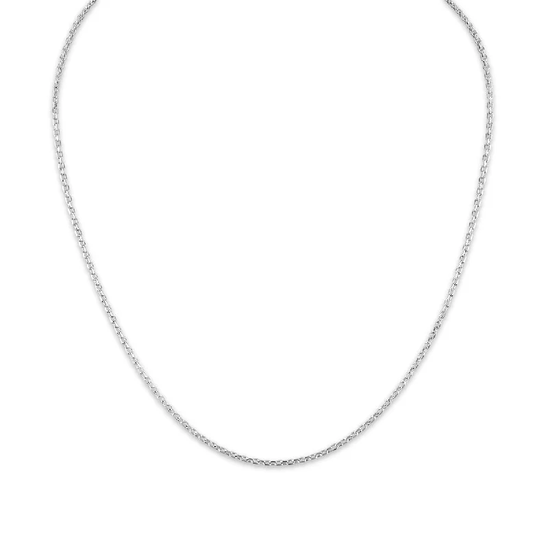 Droplet stone necklace-Sterling Silver 18-inch 1.5MM Cable Chain