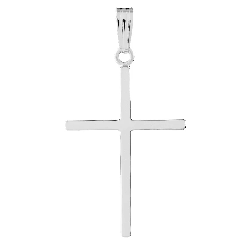 Blunt edge necklace-Sterling Silver 19x35mm Cross Pendant Necklace