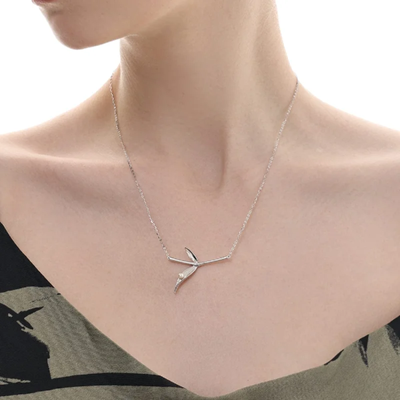 Peaked charm necklace-Women's Punk Bamboo Leaf Necklace