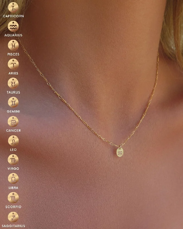 Octagonal gem necklace-Zodiac Lena Chain Necklace