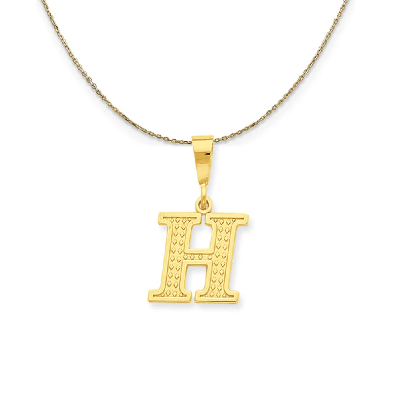 Beak tip necklace-14k Yellow Gold, Ashley, Initial H Necklace