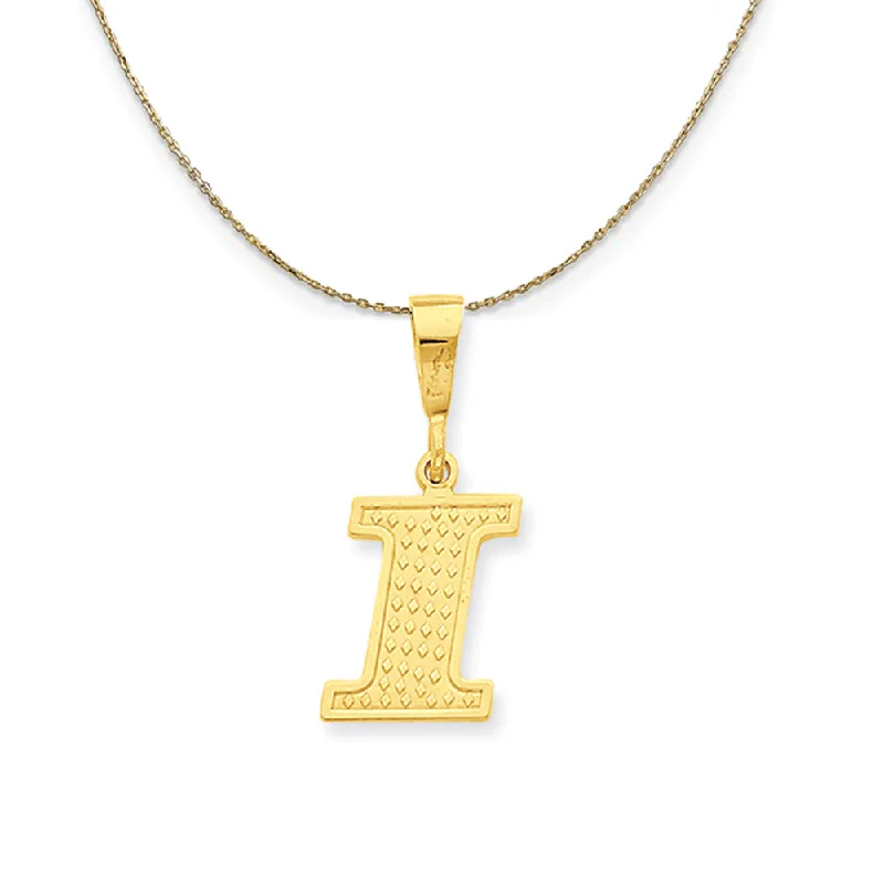 14k Yellow Gold, Ashley, Initial I Necklace