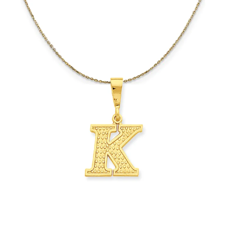 14k Yellow Gold, Ashley, Initial K Necklace