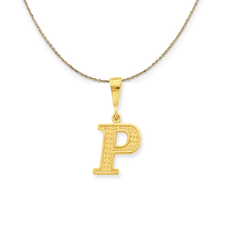 Recycled object necklace-14k Yellow Gold, Ashley, Initial P Necklace