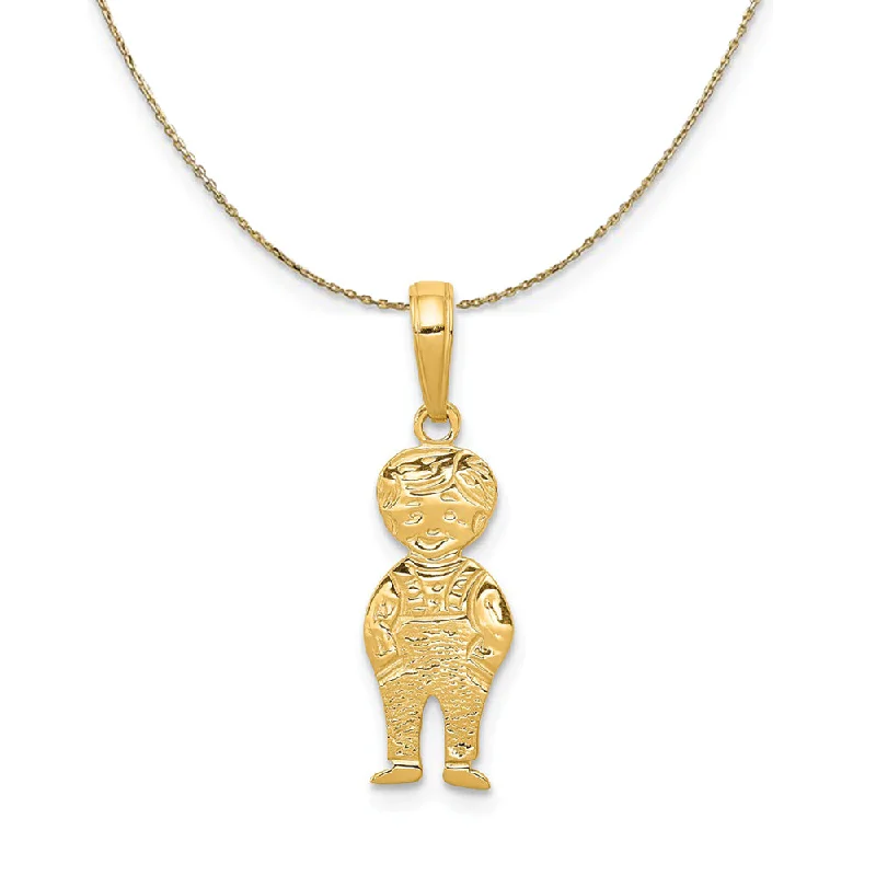 14k Yellow Gold Boy with Hands In Pocket Necklace