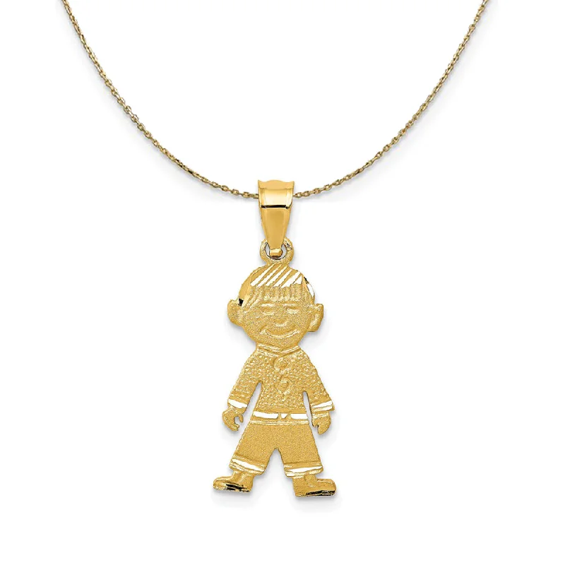 Jute braid necklace-14k Yellow Gold Diamond Cut Boy (10mm) Necklace