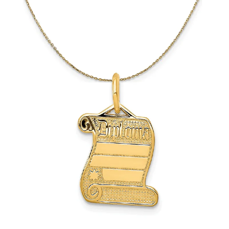 Shaved chain necklace-14k Yellow Gold Engravable Diploma Necklace