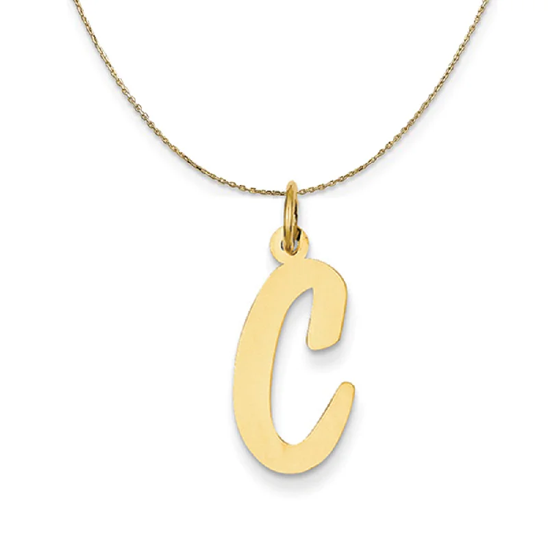 Tiered stone necklace-14k Yellow Gold Madison LG Classic Script Initial C Necklace