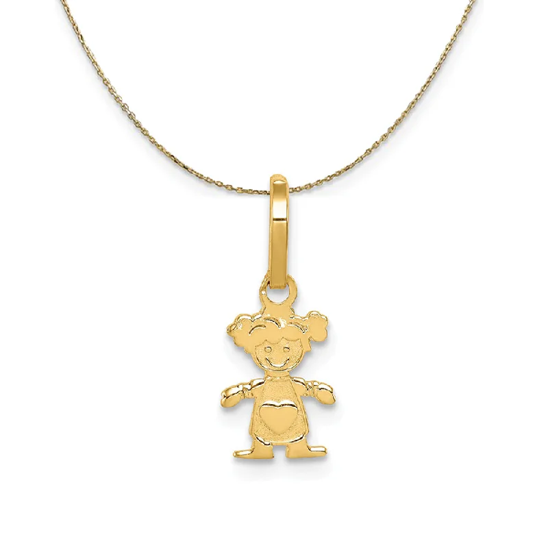 Chalk speck necklace-14k Yellow Gold Polished Little Girl (7mm) Necklace