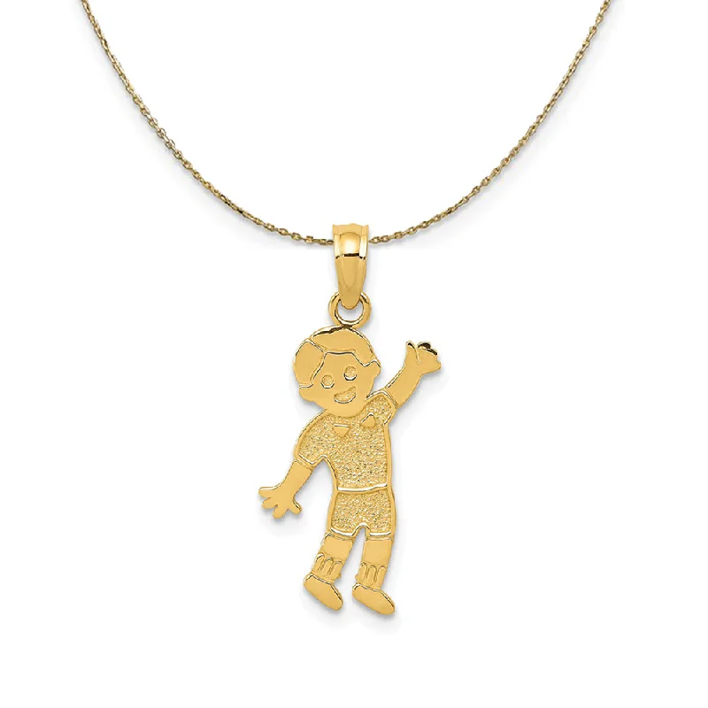 Grid weave necklace-14k Yellow Gold Smiling Boy (10mm) Necklace