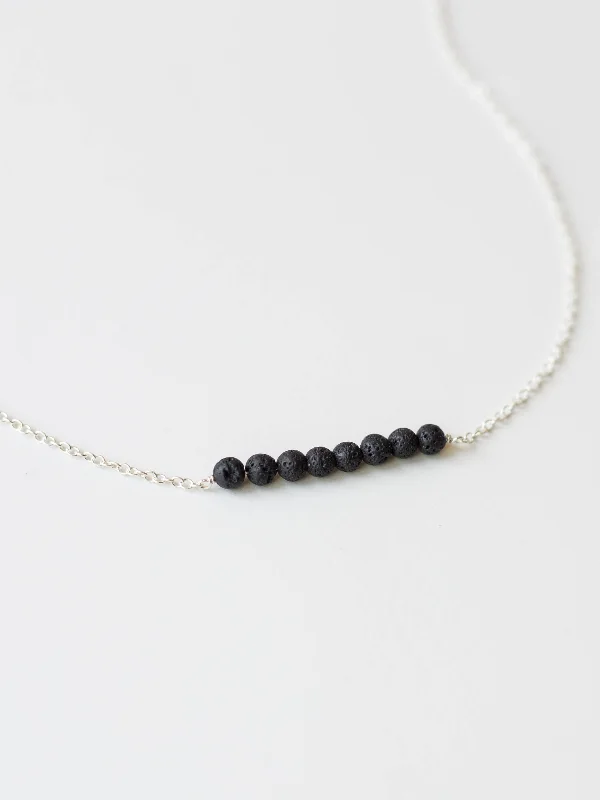 Curved metal necklace-Lava Bar Necklace