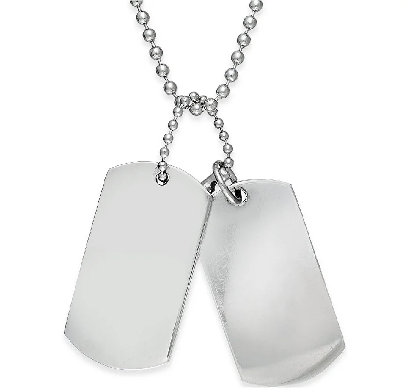 Heritage mine necklace-Men's Stainless Steel Double Dog Tag Necklace