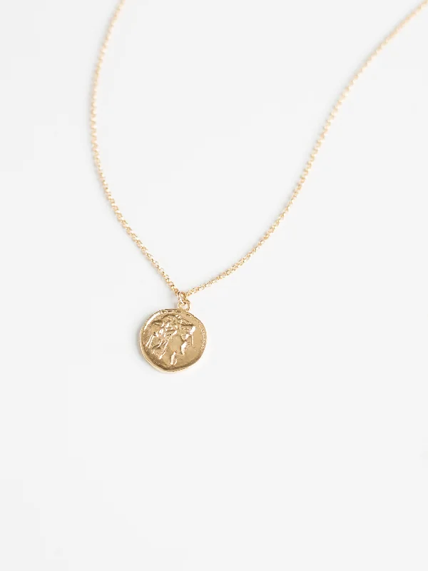 Mussel shell necklace-Mini Gold Coin Necklace