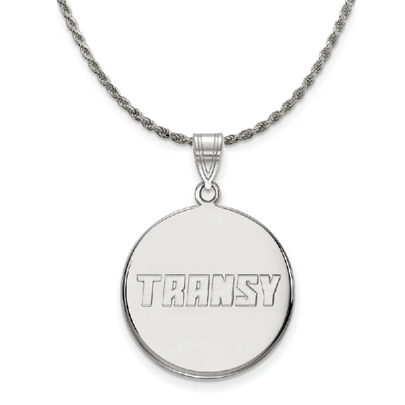 Powdered finish necklace-Sterling Silver Transylvania U. Large Disc Pendant Necklace