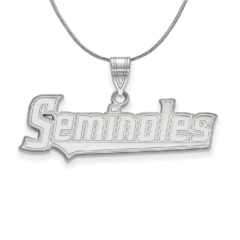 Recycled object necklace-Sterling Silver Florida State Medium Script Pendant Necklace