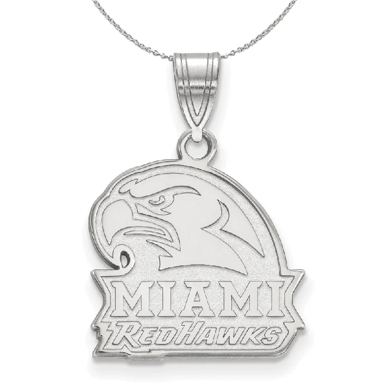 Hittite charm necklace-Sterling Silver Miami U Medium Pendant Necklace