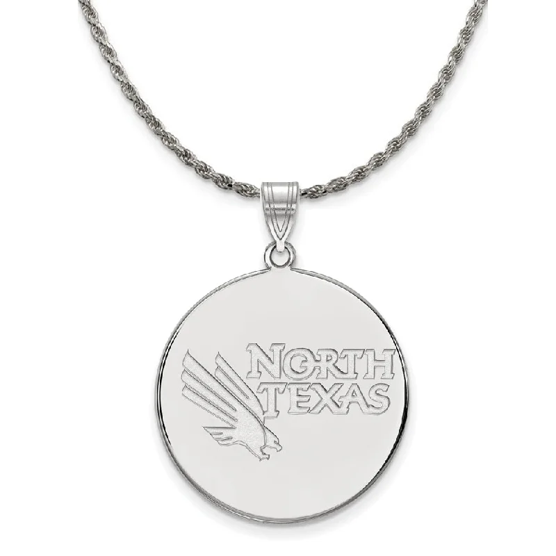 Stencil dye necklace-Sterling Silver North Texas XL Disc Pendant Necklace