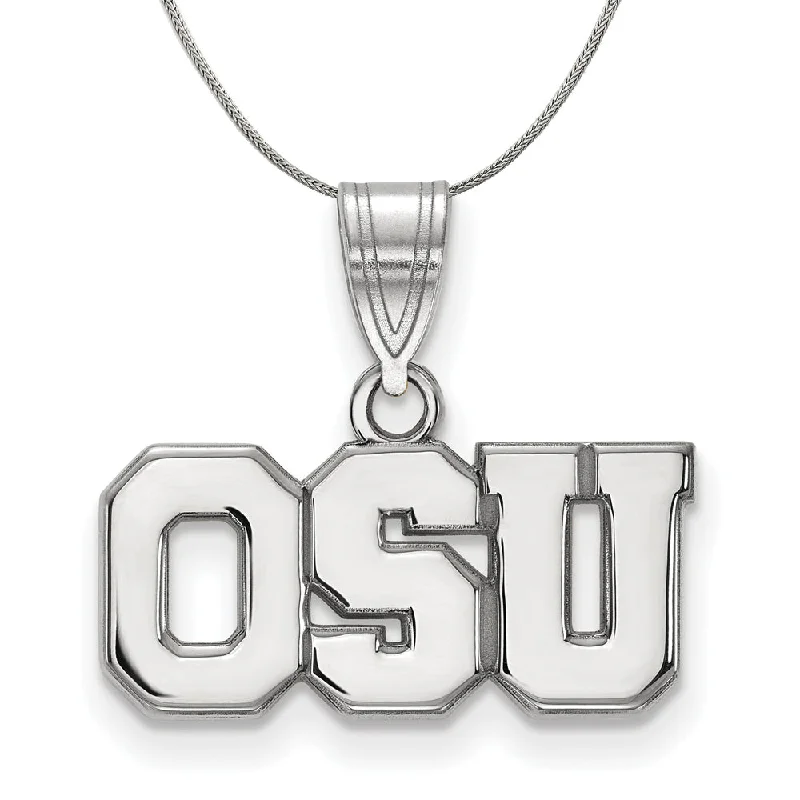 Sterling Silver Ohio State Medium 'OSU' Necklace